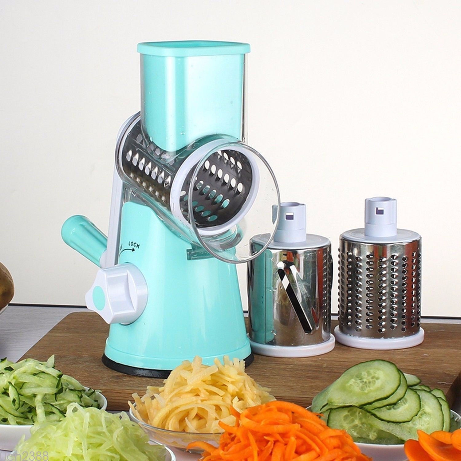 Vegetable Cutter & Mandoline Slicer – Multi-Function Round Grater for Potatoes, Carrots, Cheese & More