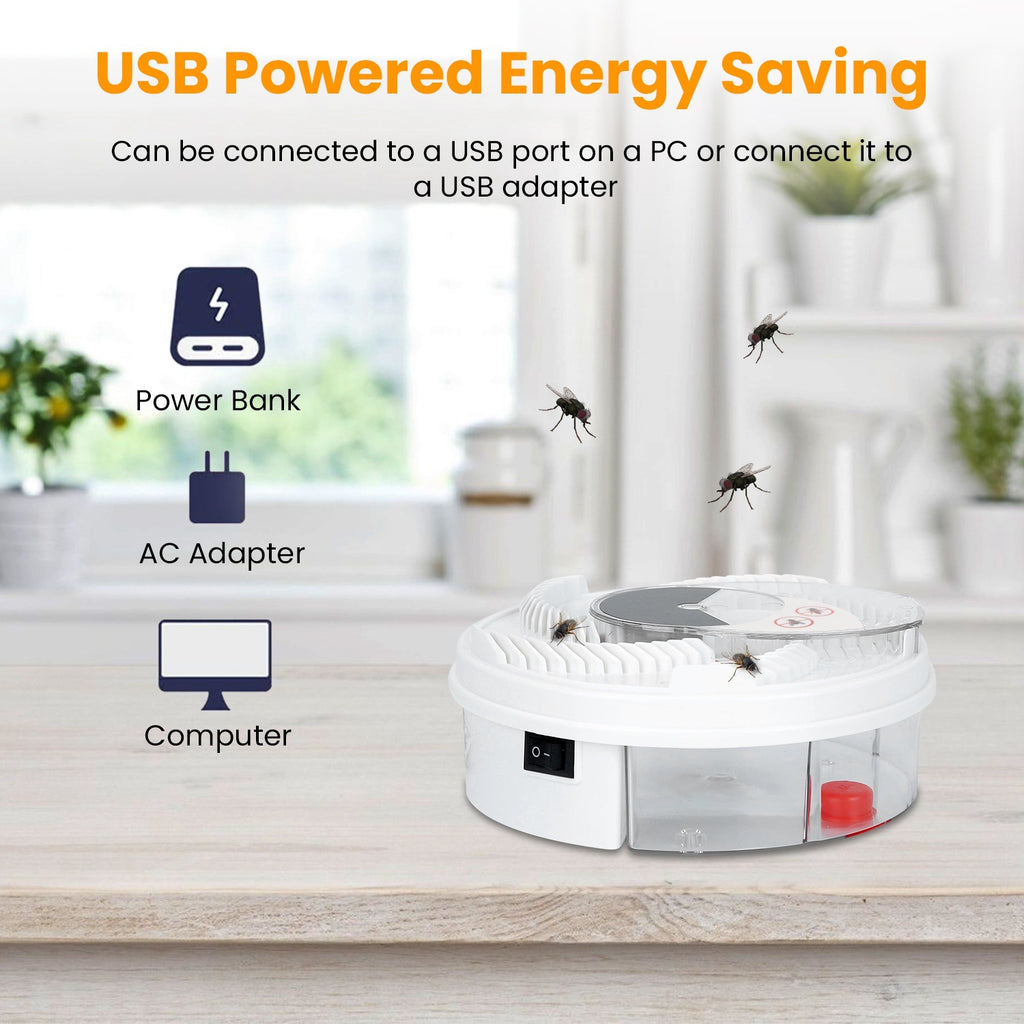 USB Electric Fly Trap – Automatic Rotating Fly Catcher & Pest Repellent for Home & Kitchen