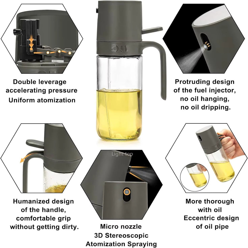 Glass Oil Sprayer Bottle – Refillable Olive Oil Mister for Cooking, BBQ & Salad
