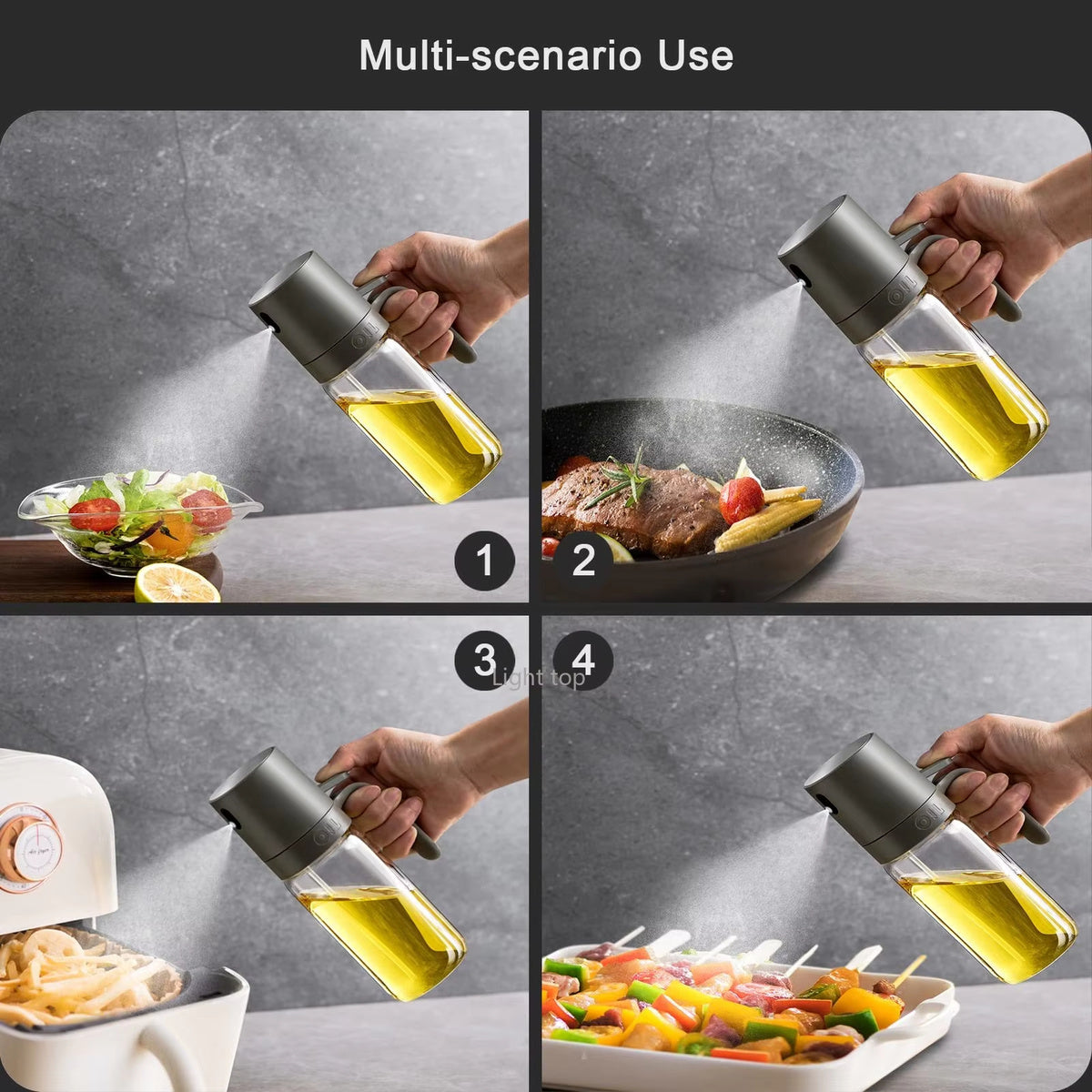 Glass Oil Sprayer Bottle – Refillable Olive Oil Mister for Cooking, BBQ & Salad
